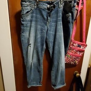 Silver Boyfriend Capris